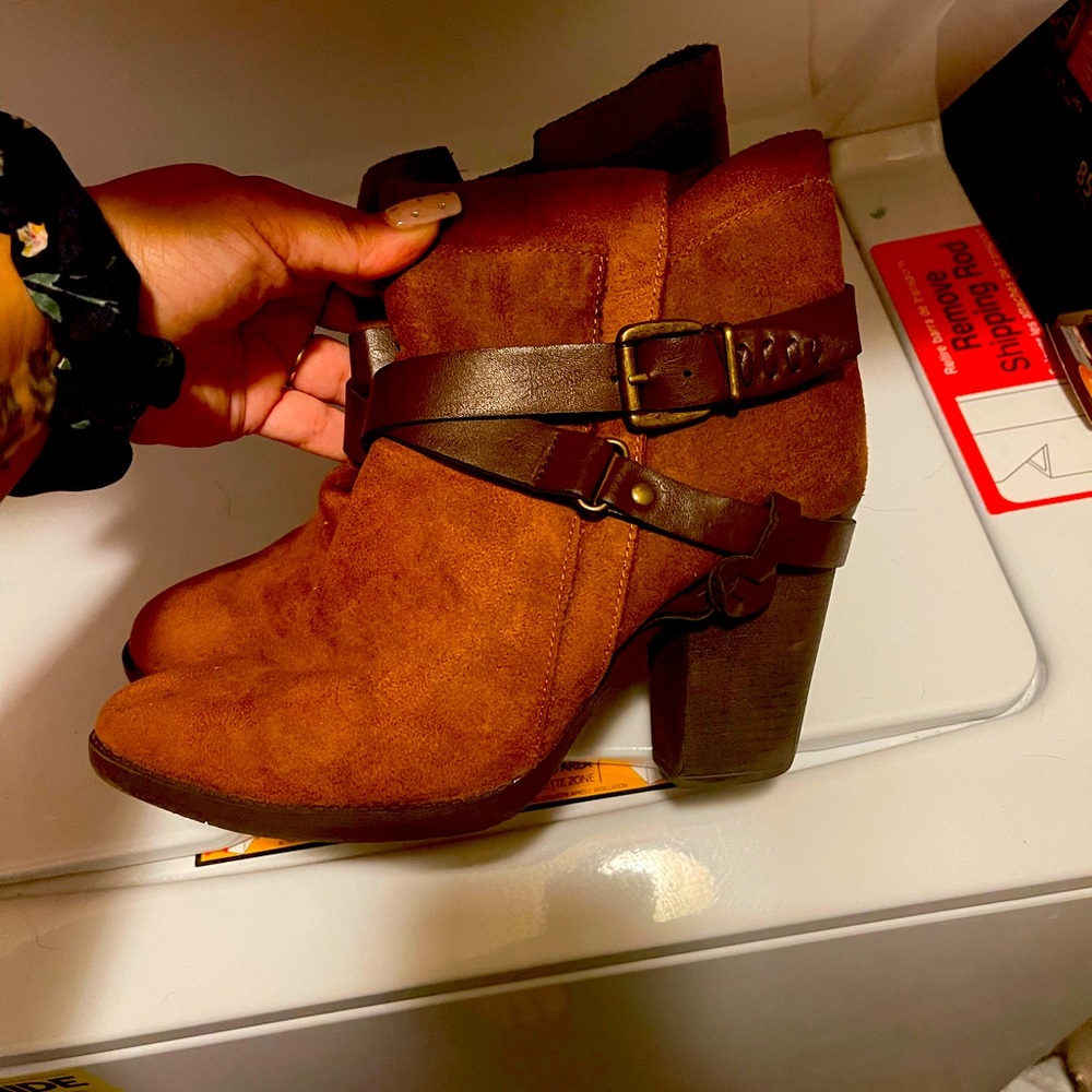 Real leather booties